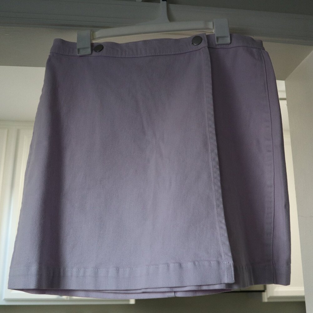 J.Crew lavender denim skirt in wrap style